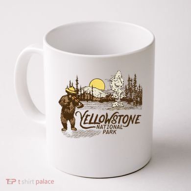 Yellowstone National Park Bear & Fiddle Old Faithful Coffee Mug