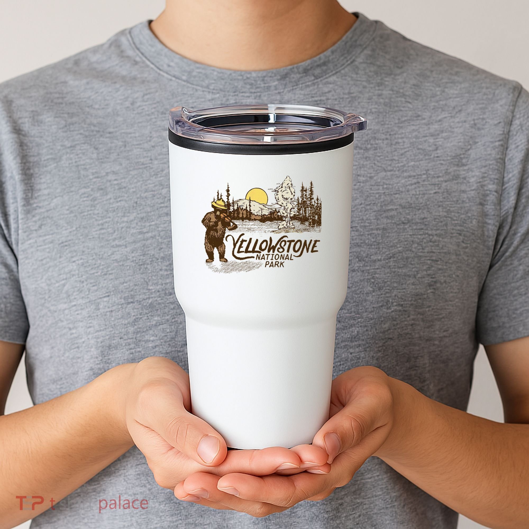 Yellowstone National Park Bear & Fiddle Old Faithful Tumbler