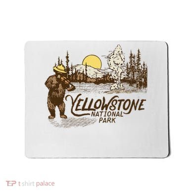 Yellowstone National Park Bear & Fiddle Old Faithful Mousepad