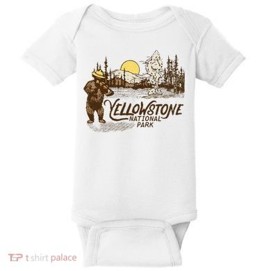 Yellowstone National Park Bear & Fiddle Old Faithful Baby Bodysuit
