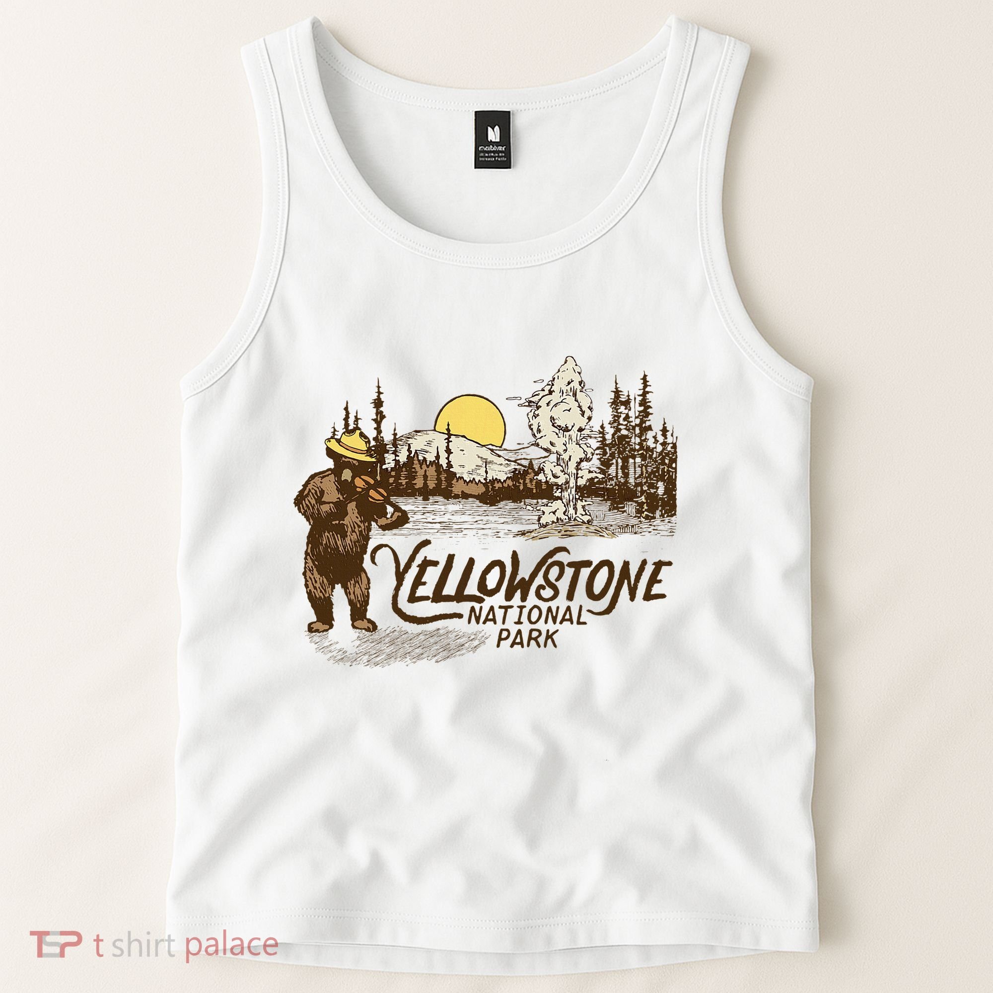 Yellowstone National Park Bear & Fiddle Old Faithful Tank Top