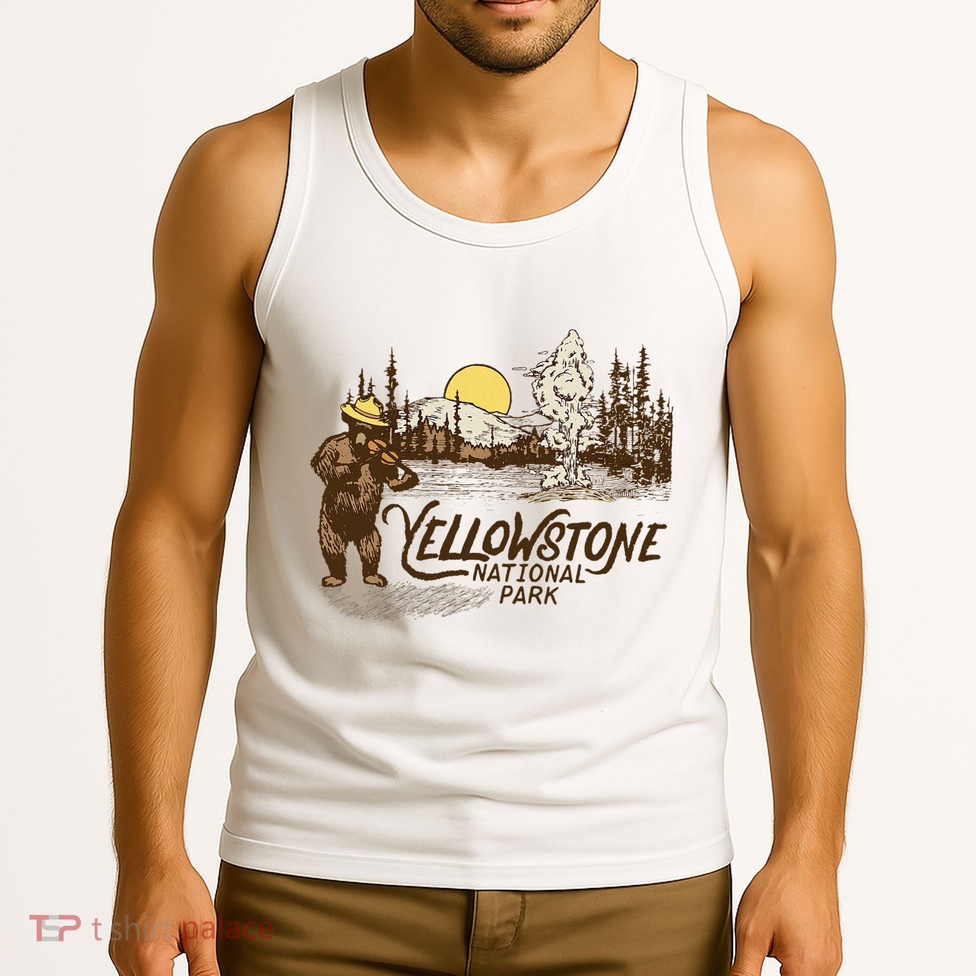 Yellowstone National Park Bear & Fiddle Old Faithful Tank Top
