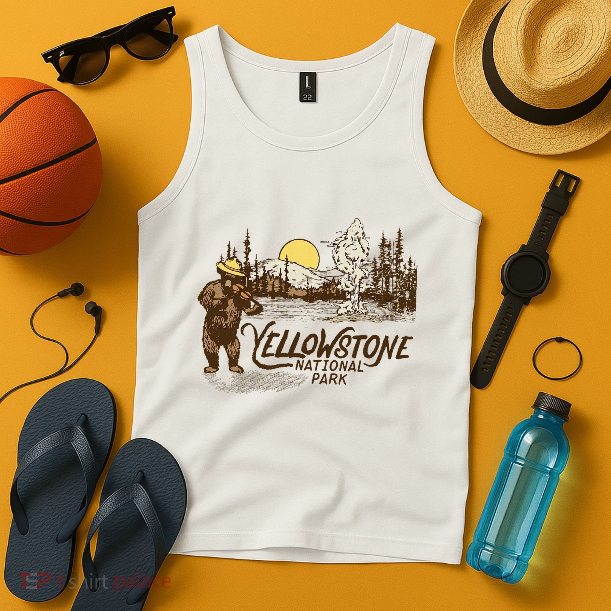Yellowstone National Park Bear & Fiddle Old Faithful Tank Top