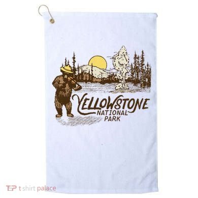Yellowstone National Park Bear & Fiddle Old Faithful Golf Towel