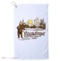 Yellowstone National Park Bear & Fiddle Old Faithful Golf Towel thumb 0