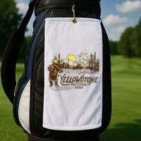 Yellowstone National Park Bear & Fiddle Old Faithful Golf Towel thumb 2