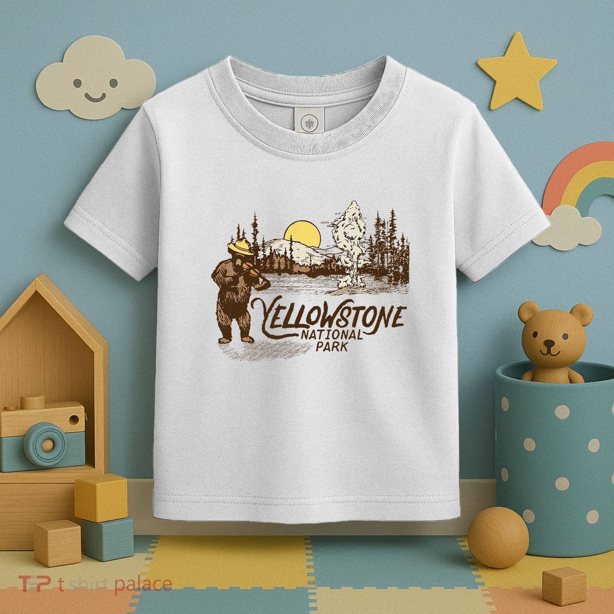 Yellowstone National Park Bear & Fiddle Old Faithful Toddler T-Shirt