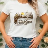 Yellowstone National Park Bear & Fiddle Old Faithful Women's T-Shirt thumb 2