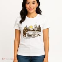 Yellowstone National Park Bear & Fiddle Old Faithful Women's T-Shirt thumb 4