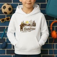 Yellowstone National Park Bear & Fiddle Old Faithful Kids Hoodie thumb 2