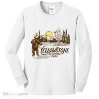 Yellowstone National Park Bear & Fiddle Old Faithful Kids Long Sleeve Shirt thumb 0