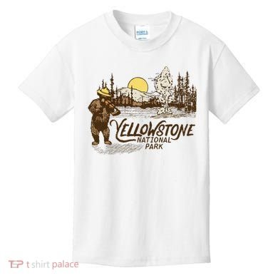 Yellowstone National Park Bear & Fiddle Old Faithful Kids T-Shirt