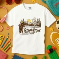 Yellowstone National Park Bear & Fiddle Old Faithful Kids T-Shirt thumb 3