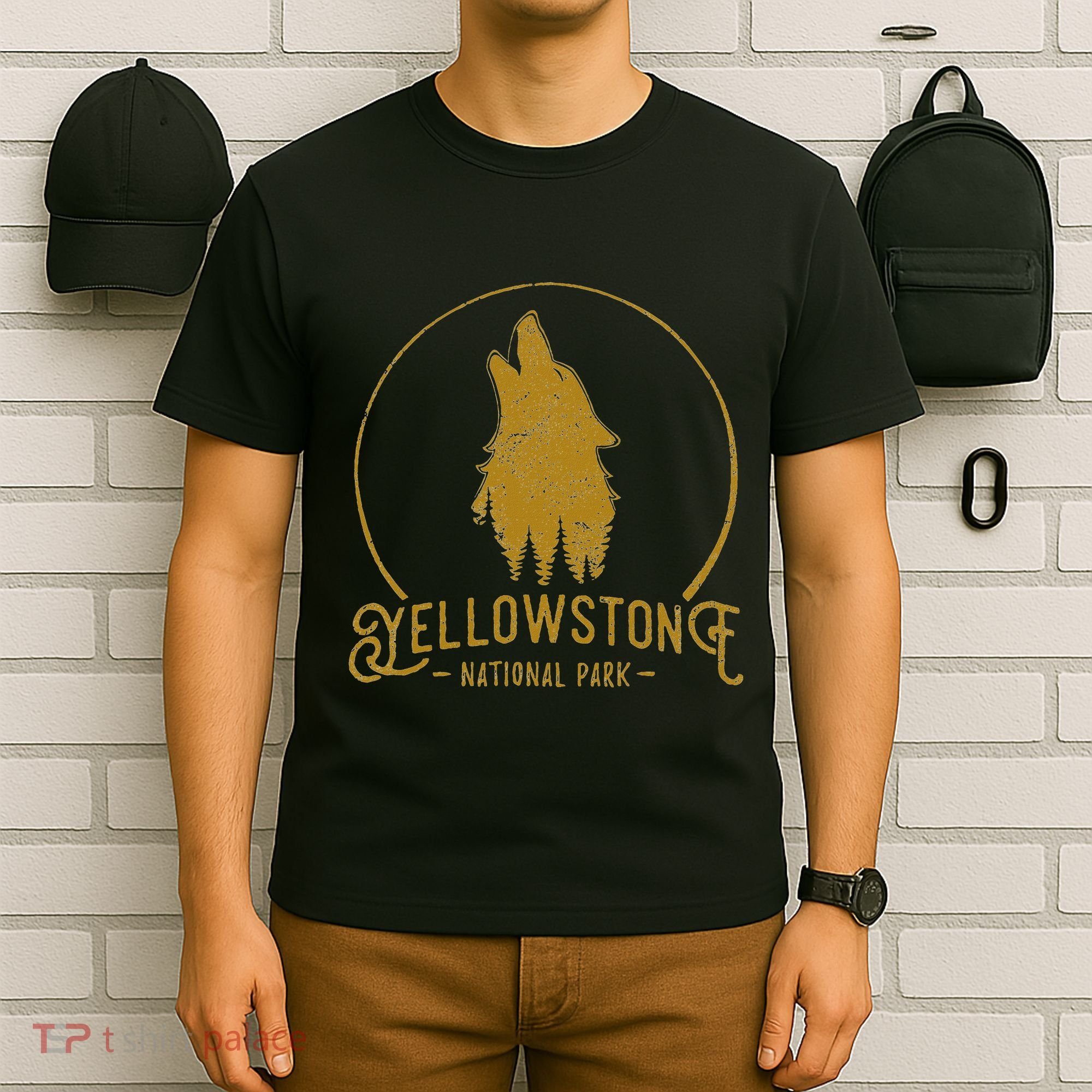 Yellowstone National Park Howling Wolf T-Shirt