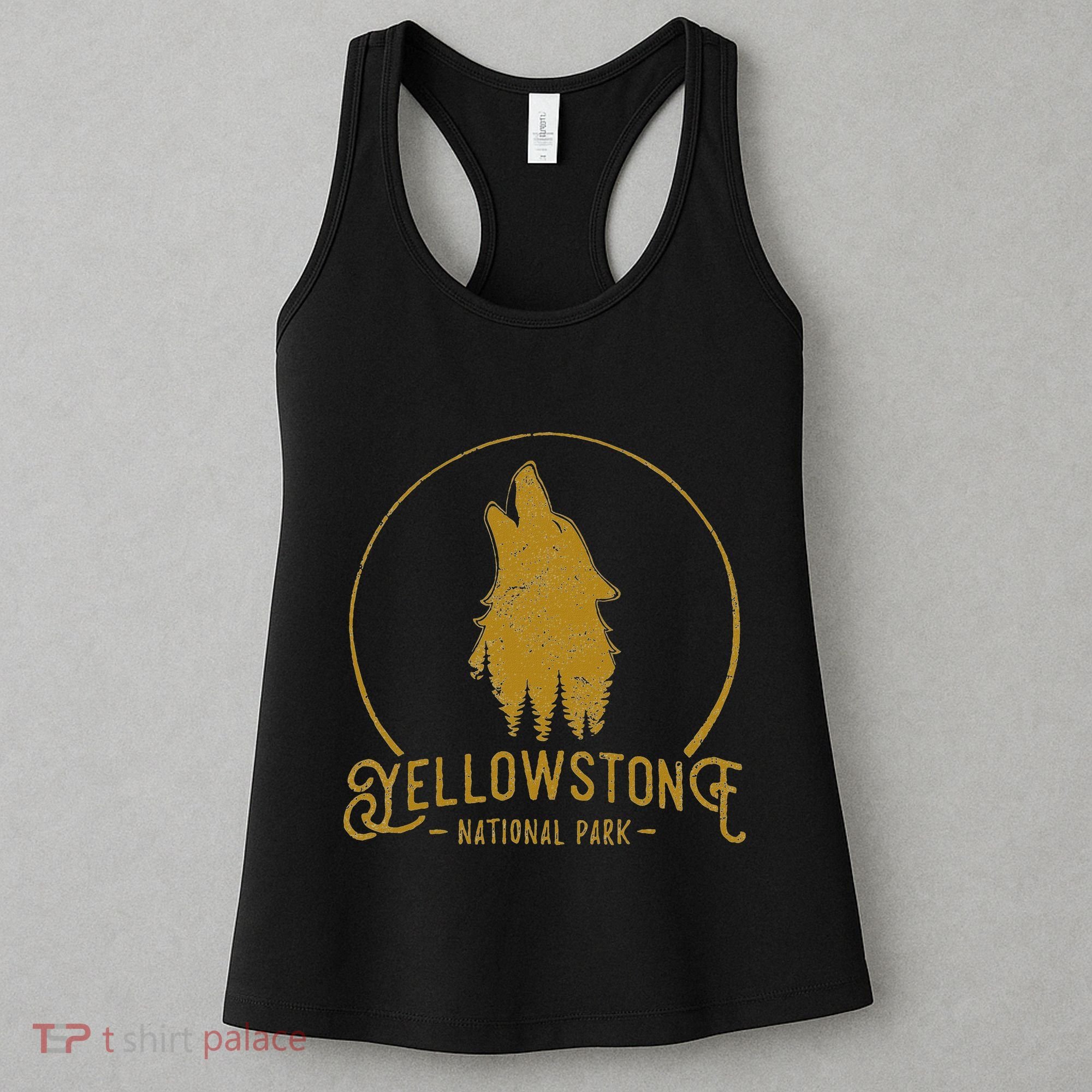 Yellowstone National Park Howling Wolf Women's Tank Top