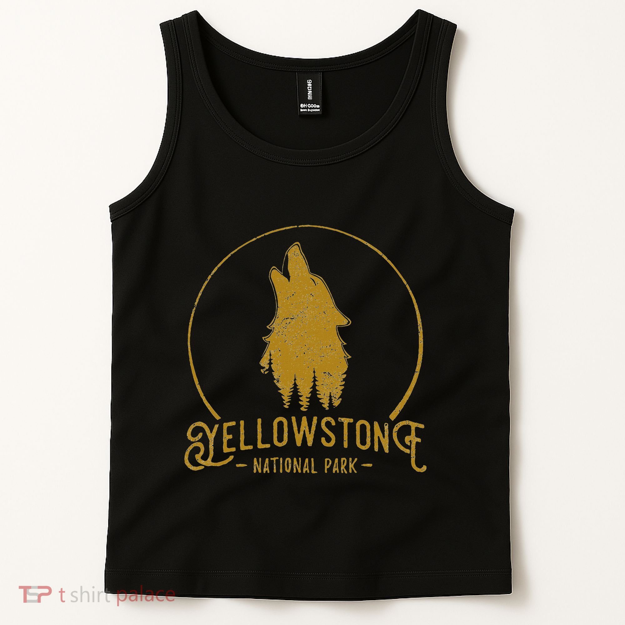 Yellowstone National Park Howling Wolf Tank Top