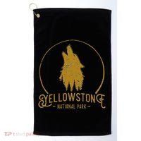 Yellowstone National Park Howling Wolf Golf Towel thumb 0