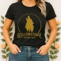 Yellowstone National Park Howling Wolf Women's T-Shirt thumb 2