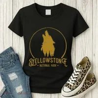 Yellowstone National Park Howling Wolf Women's T-Shirt thumb 3