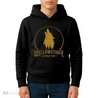 Yellowstone National Park Howling Wolf Kids Hoodie thumb 4