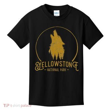 Yellowstone National Park Howling Wolf Kids T-Shirt