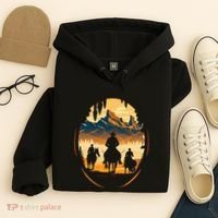 Yellowstone National Park Cowboys On Horses Hoodie thumb 4