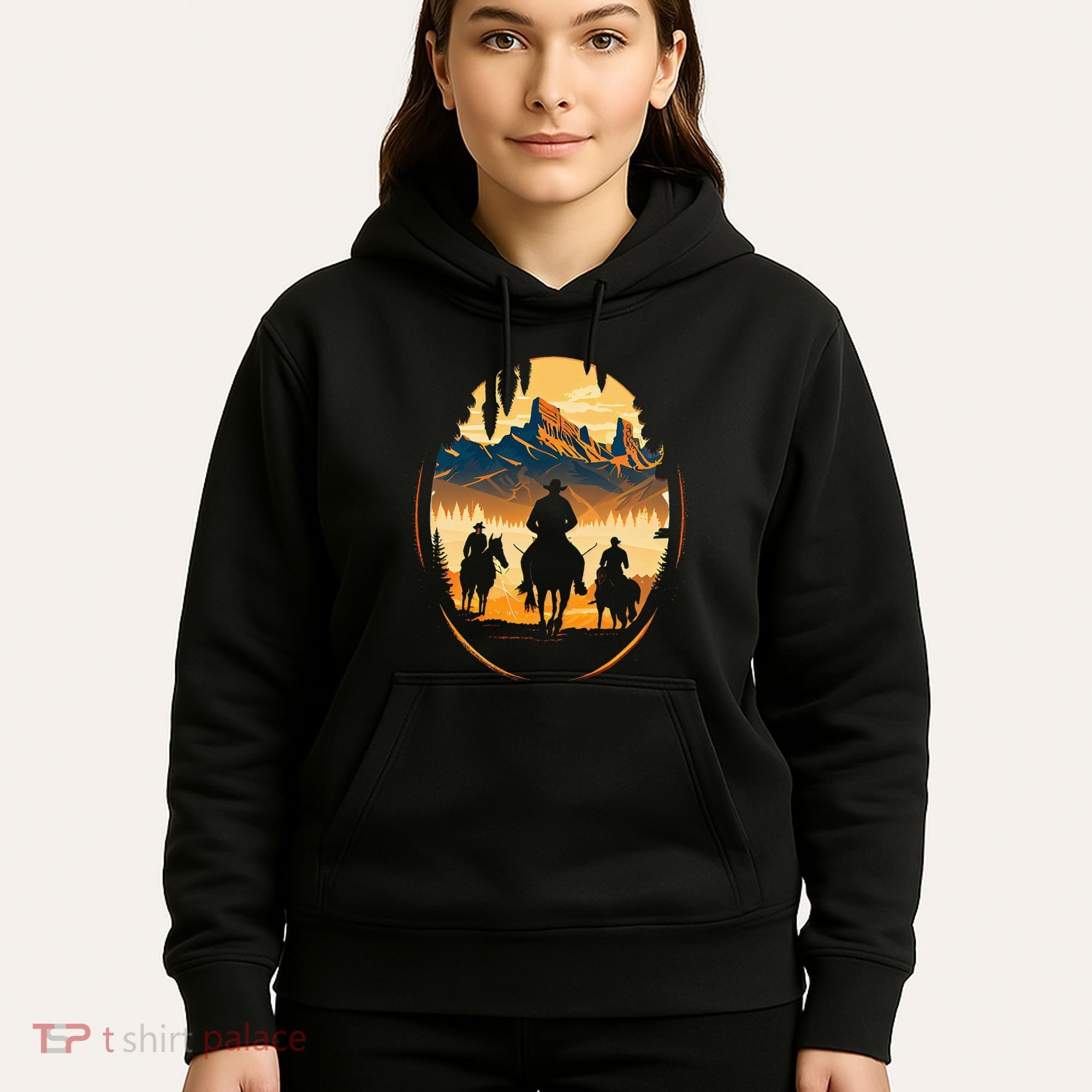 Yellowstone National Park Cowboys On Horses Hoodie
