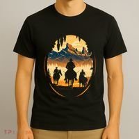 Yellowstone National Park Cowboys On Horses T-Shirt thumb 3