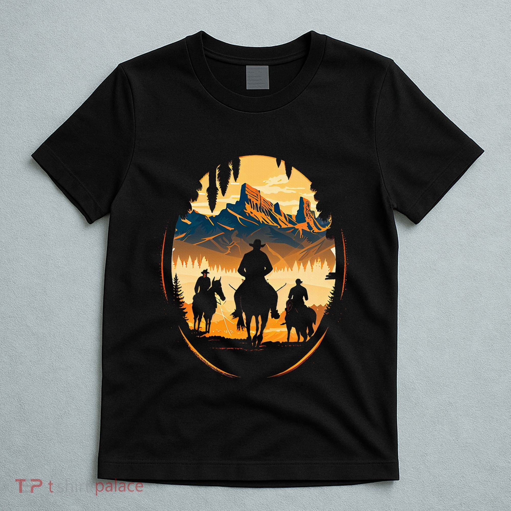 Yellowstone National Park Cowboys On Horses T-Shirt
