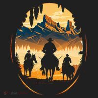 Yellowstone National Park Cowboys On Horses Beanie thumb 2