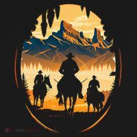 Yellowstone National Park Cowboys On Horses Coaster thumb 2