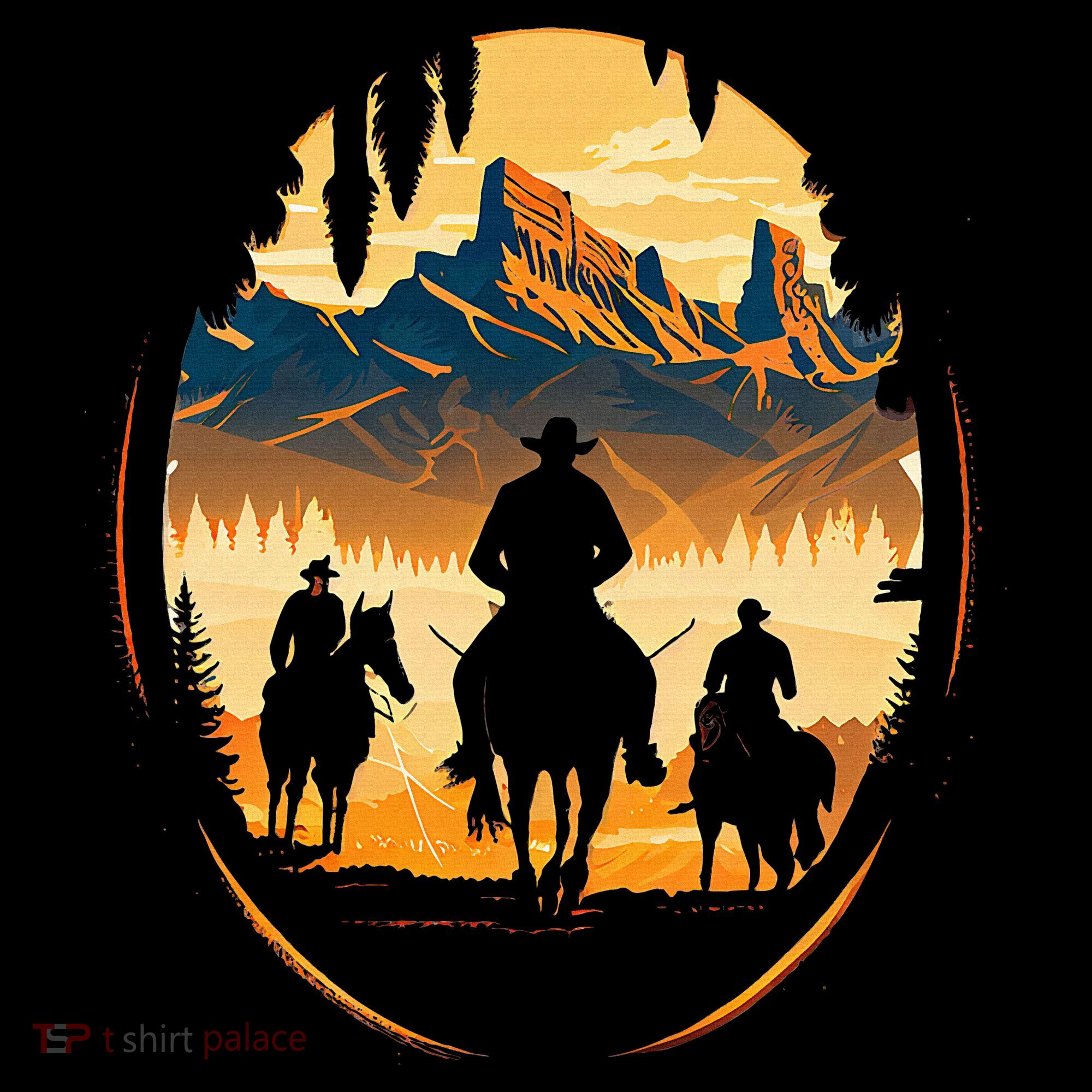 Yellowstone National Park Cowboys On Horses Women's Hoodie