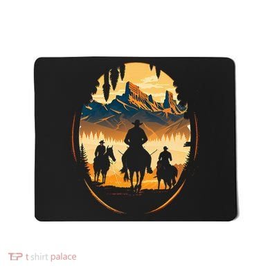 Yellowstone National Park Cowboys On Horses Mousepad