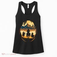 Yellowstone National Park Cowboys On Horses Women's Tank Top thumb 0