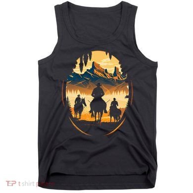 Yellowstone National Park Cowboys On Horses Tank Top