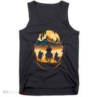 Yellowstone National Park Cowboys On Horses Tank Top thumb 0