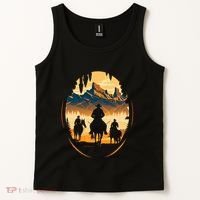 Yellowstone National Park Cowboys On Horses Tank Top thumb 2