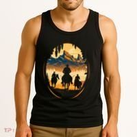 Yellowstone National Park Cowboys On Horses Tank Top thumb 3