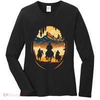 Yellowstone National Park Cowboys On Horses Women's Long Sleeve Shirt thumb 0