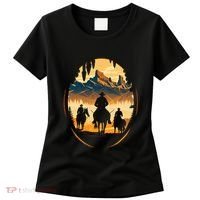 Yellowstone National Park Cowboys On Horses Women's T-Shirt thumb 0