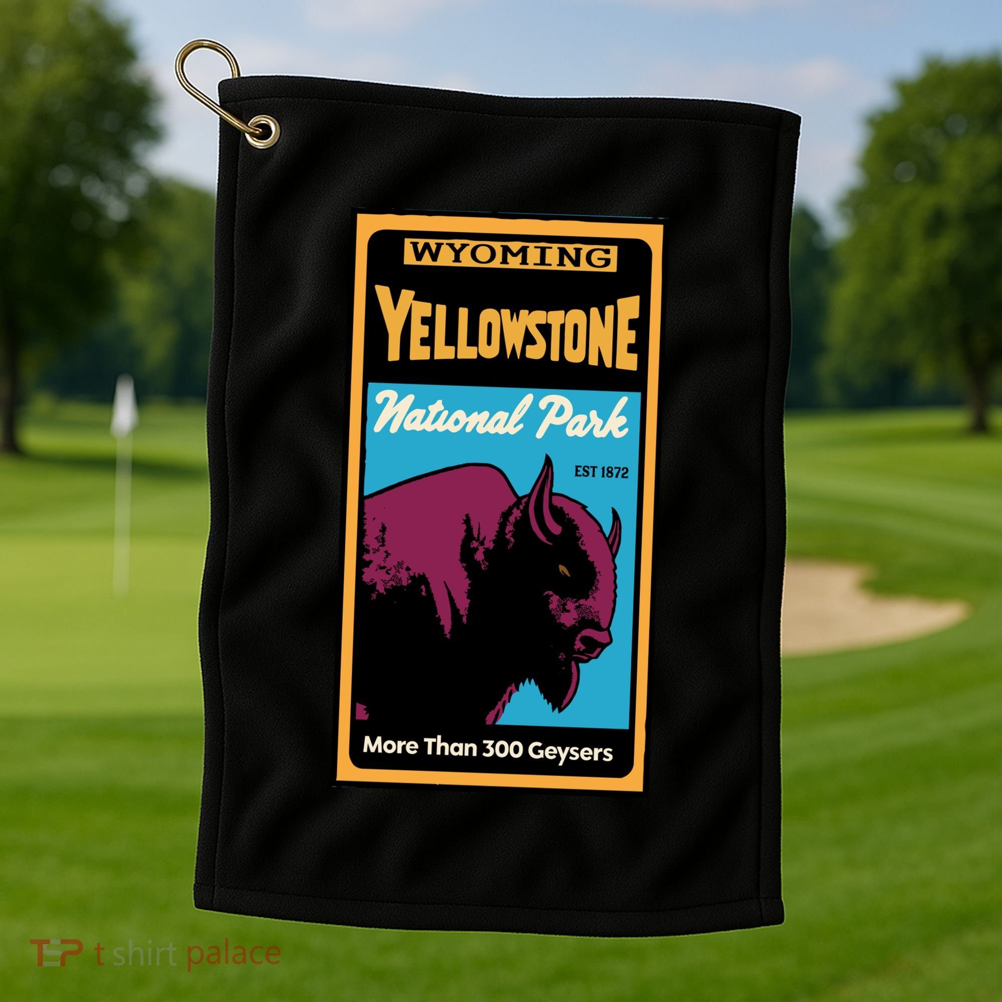 Yellowstone National Park Bison Golf Towel