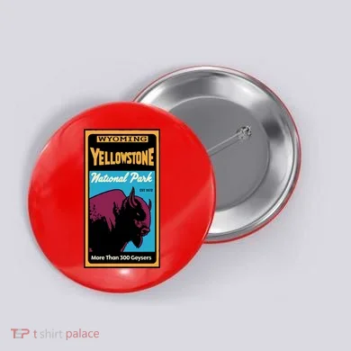 Yellowstone National Park Bison Button