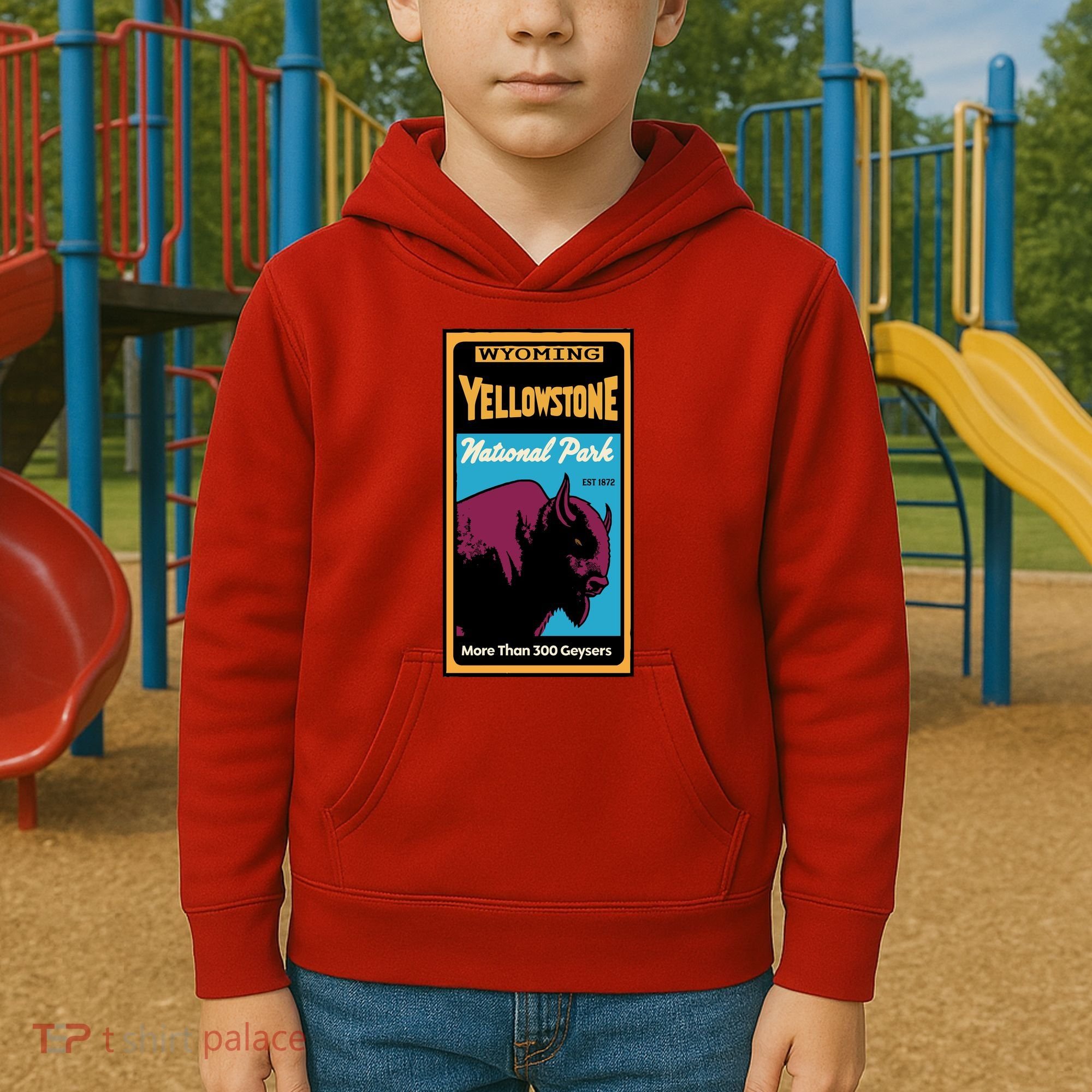 Yellowstone National Park Bison Kids Hoodie