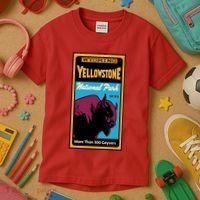Yellowstone National Park Bison Kids T-Shirt thumb 3