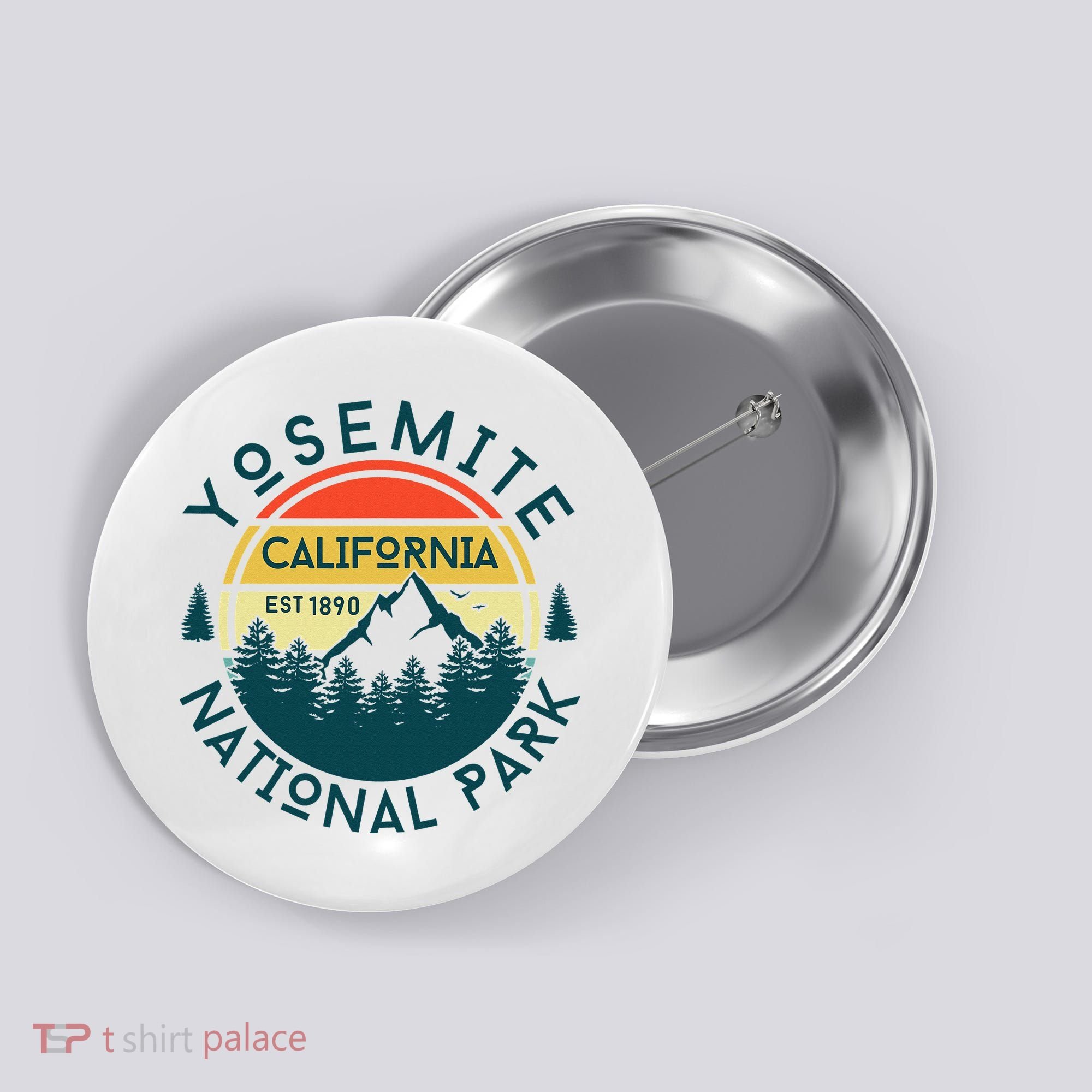 Yosemite National Park California Hiking Nature Outdoors Button