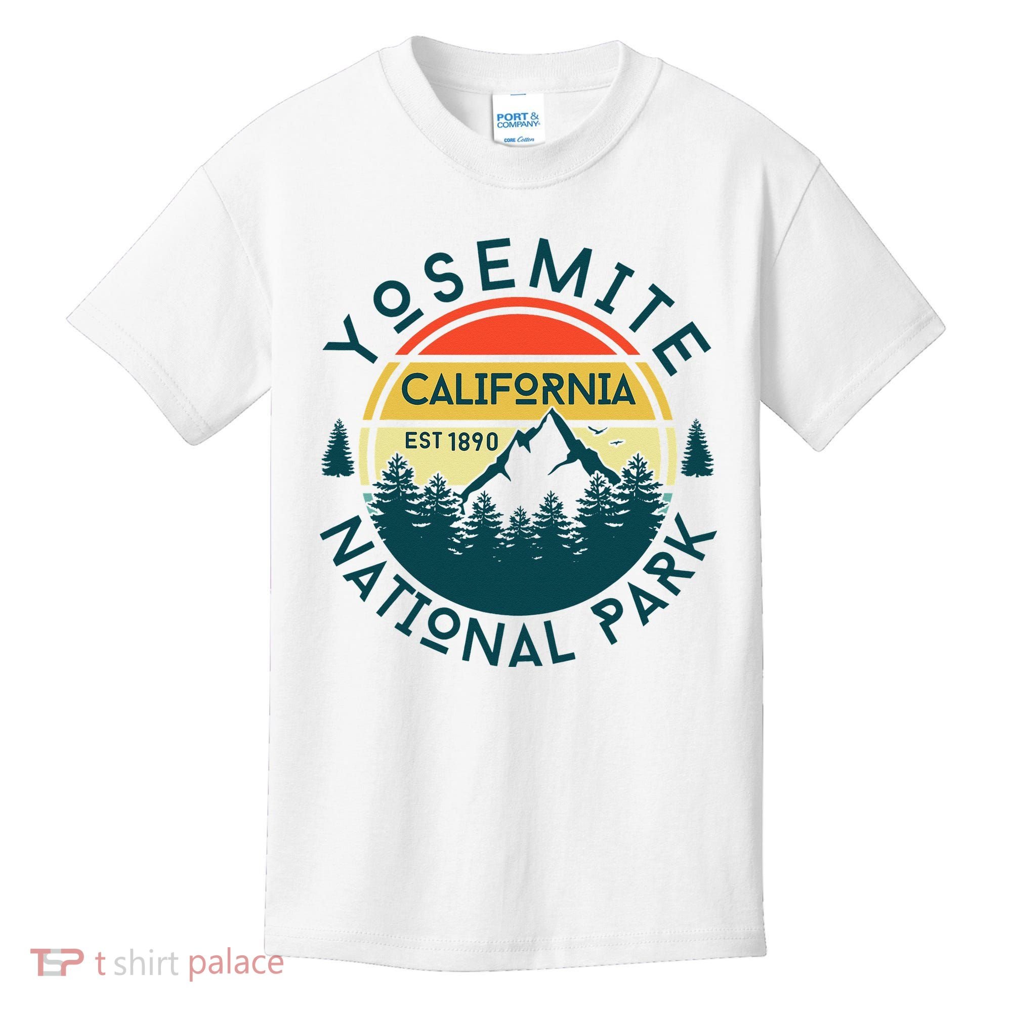 Yosemite National Park California Hiking Nature Outdoors Kids T-Shirt