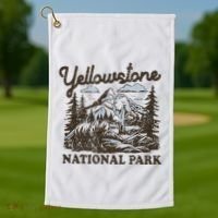 Yellowstone National Park Wyoming Golf Towel thumb 1