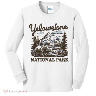 Yellowstone National Park Wyoming Kids Long Sleeve Shirt