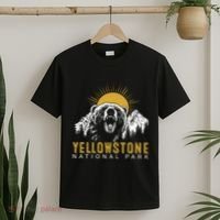 Yellowstone National Park Vintage Wild Bear Sunset T-Shirt thumb 2