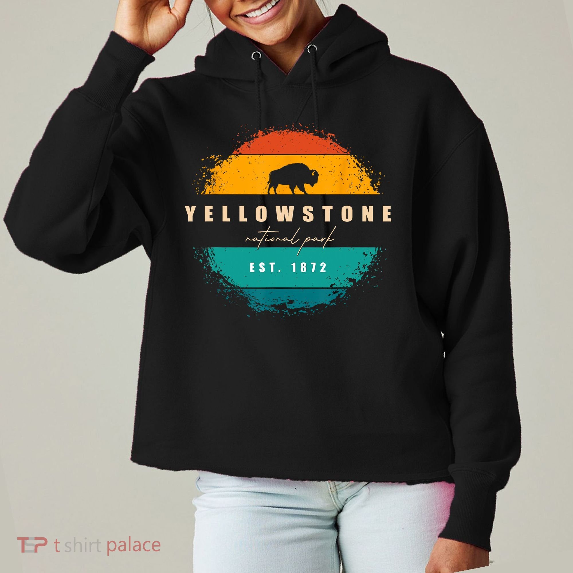 Yellowstone National Park Ladies Heavyweight Boxy Pullover Hoodie